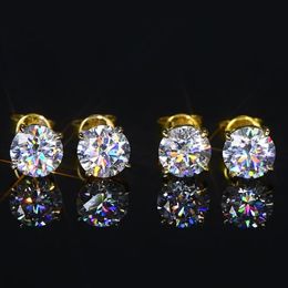 Luxury Earrings Men Women Diamond Earrings Studs Charm Jewelry Passed Test 10k 14K Real Gold Moissanite Earrings Nice Gift for Friends