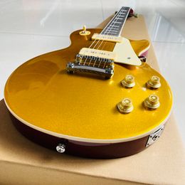 Classic gold faced electric guitar, professional level, quality assurance, and fast delivery.