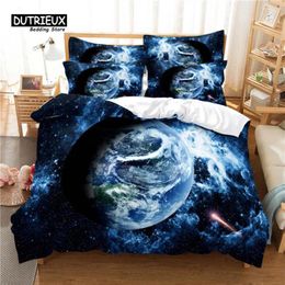 Bedding Sets Digital Printing Earth Set Starry Duvet Cover 3D Linen Queen Size Fashion Design