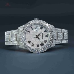 Latest Design wrist watch for men with GRA certified moissanite diamonds and VVS clarity crafted hip hop style and custom size