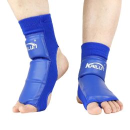 Safety PU Leather Instep Ankle Guard MMA Boxing Muay Thai Foot Guards Feet Protector Martial Arts Wushu Sanda Training Protective Gear