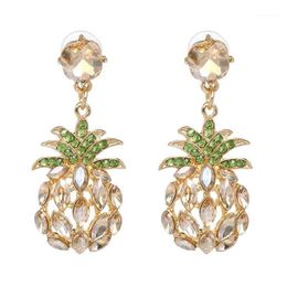 Qiaose Crystal Rhinestone Pineapple Dangle Drop Earrings for Women Fashion Jewelry Boho Maxi Collection Earrings Accessories1238l