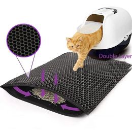 Mats Waterproof Pet Cat Litter Mat Double Layer Pet Litter Box Mat Nonslip Sand Cat Pad Washable Bed Mat Clean Pad Products