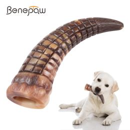 Toys Benepaw Durable Dog Chew Toy For Aggressive Chewers Nontoxic Rubber Pet Toys For Small Medium Large Dogs Teething Beef Flavour