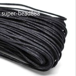 400m Craft Jewelry Making Black Waxed Cotton Necklace Cord 2mm Ship232s