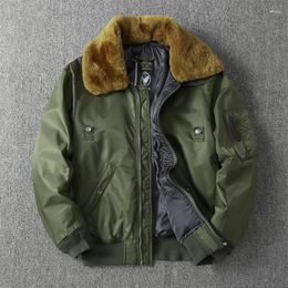 Hunting Jackets B-15 Casual Wool Collar Thick Outerwear Vintage Style Motorcycle Cargo Fashion Outdoor Windproof Coats