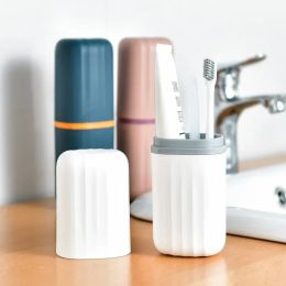 Tumblers Stand Bathroom Organiser Holder Shaving Box Toothpaste Portable Camping Brush Cup Case Toothbrush Travel Accessories Outdoor