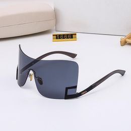 Rahmenlose Designer-Sonnenbrille für Damen und Herren, luxuriöse Sonnenbrille, unregelmäßig gebogen, große Gläser, Sonnenbrille, Sommerbrille, adumbrale Fahrbrille