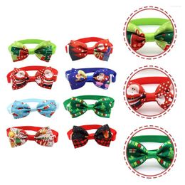 Dog Collars 8pcs Christmas Pet Bow Ties Adjustable Costume Accessories For Cat