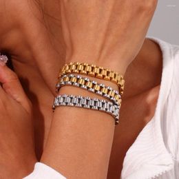 Link Bracelets Miniamlist Hip Hop Style Men Bracelet Gold Color Jewelry Streetwear Stainless Steel 316L Watch Band For Women