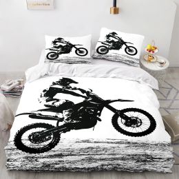 Set Motorcycle Bedding Set Single Twin Full Queen King Size Wild Race Bed Set Aldult Kid Bedroom Duvetcover Sets 3D Print Cool 035 Sheer Curtains