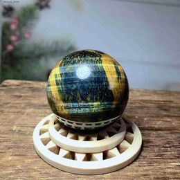 Other Home Decor Healing High Quality Natural Crystal Blue Tiger Eye Sphere Small Ball Polished Reiki Gemstone Energy For Home Decoration Gift Q240229