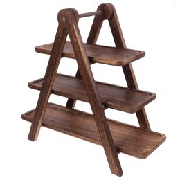 Dinnerware Sets Dish Racks Wooden Storage Pot Dishes Holder Layered Plate Shelf Tray Preparation Tiered