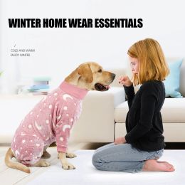 Hoodies Dog Winter Clothes Pet Flannel Pyjamas Cute House Clothes for Medium and Large Dogs High Elastic Four Legs Warm Coat