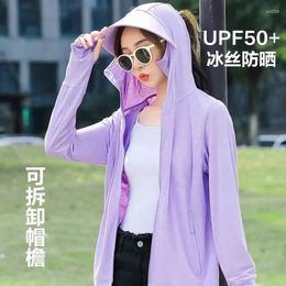 Women's Jackets Summer Thin Breathable UV-Proof Coat 2024 Ladies Hooded Casual Ice Shreds Comfortable Sunscreen Clothing Short