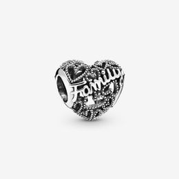 New Arrival 100% 925 Sterling Silver Hollow Family Heart Charm Fit Original European Charm Bracelet Fashion Jewellery Accessories2622