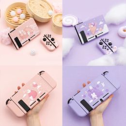 Cases Cute Purple Pink Cat Bunny Soft TPU Skin Protective Case for Nintendo Switch NS Console JoyCon Controller Housing Shell Cover