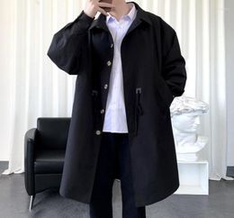 Men039s Trench Coats Long Jacket Men Fashion Nice Spring Autumn Harajuku Windbreaker Overcoat Male Casual Outwear Hip Hop Stree4172028