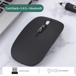 Mice Adjustable DPI Ultra Slim Mouse Wirelesss Silent Mini Ergonomic Mause Rechargeable 2.4Ghz Wireless Bluetooth Mouse for Ipad Pro