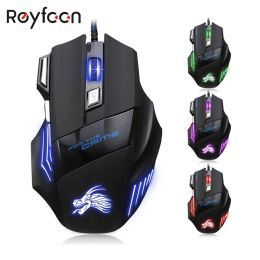 Mice Professional 5500 DPI 007 Gaming Mouse 7 Buttons LED Optical USB Wired Mice for Pro Gamer Computer Better than X7 mouse