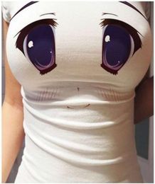 Women Funny 3D Eyes Printed Tshirt Sexy Anime Cartoon Cute Expression Straitjacket Short Sleeve T shirts Tops Ladies Slim Tees5884280