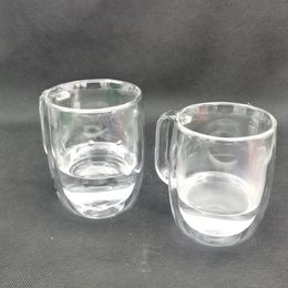 Wholesale of manufacturers with transparent glass tea cups, mugs, coffee cups, juice cups, double-layer insulated glass cups