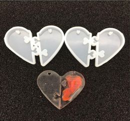 1PC Love locks for lovers Pendant liquid silicone Mould DIY resin Jewellery Mould for epoxy resin uv resin mold5975266