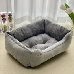 Mats Dog Cat Pet Square Plush Kennel Medium Small Dog Sofa Bed Cushion Winter Warm Pet Sleeping Sofa Beds Mat Pet Product