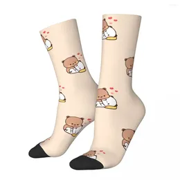 Men's Socks Happy Hug Retro Harajuku Bubu Dudu Cartoon Hip Hop Casual Crew Crazy Sock Gift Pattern Printed