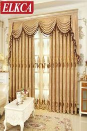 European Embroidered Chenille Curtains for Living Room Luxury Tulle Curtains for the Bedroom Chinese Window Curtain Treatment Curt6100703