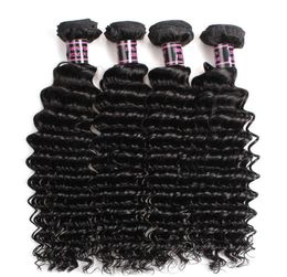 Ishow 8A Brazilian Deep Wave Virgin Extensions Wefts Peruvian Human Hair Bundles 4pcs lot Whole for Women All Ages 8288671774