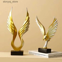 Other Home Decor Nordic Modern Abstrac Simple Resin Angel Wings Sculpture Decoration Home Decor Wings Figurine Artware TV Wine Cabinet Decoratio Q240229