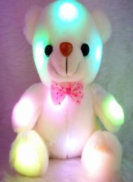 Colorful LED Flash Light Bear Doll Plush Animals Stuffed Toys Size 20cm 22cm Bear Gift For Children Christmas Gift Stuffed Plush5985439