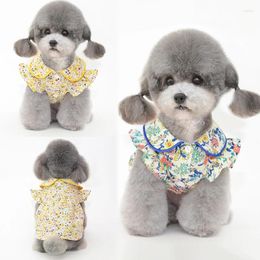 Dog Apparel Cute Summer Pet Floral Dress Skirt Clothing Cat Shirt Puppy Hanbok Spring York Costume Poodle Dresses For Small Dogs