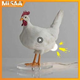 Other Home Decor Party Carnival Chicken Night Light Decoration Simulated Animal Easter Home Decoration Taxidermy Mother Egg Chicken Lamp Q240229