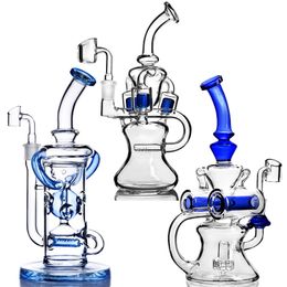 Heady Blue Glass Water Pipe Hookah Bongs Bubbler Recycler Oil Rigs Smoking Shisha Diffused Dabber Accessory