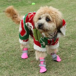 Dog Apparel 4Pcs Sneakers Reflective Fastener Tape Waterproof Puppy Shoes Anti-skid Breathable Pet Dogs Mesh For Outdoor