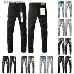 Men's Jeans pants purple jeans for mens skinny men Distressed Ripped Bikers Womens Denim black grey straight Sweatpants Designers Joggers Pant Mens 29 40 240229