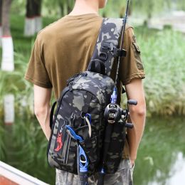 Bags Fishing Bag Multifunctional Fishing Tackle Bag Fishing Reel Bait Lures Gear Storage Backpack Single Shoulder Crossbody Bag