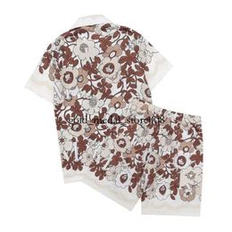 Men Shirts Designer T Shirt Set Print Hawaii Floral Casual Shirt and Short Loose Silk Shirt Tees Womens Mens Tshirt Sandy Beach Shorts Summer Shirt 359