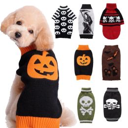 Sweaters Dog Halloween Sweater Pumpkin Pet Clothes Thanksgiving Turkey New Year Christmas Costume Puppy Cat For Small Medium Large Dogs