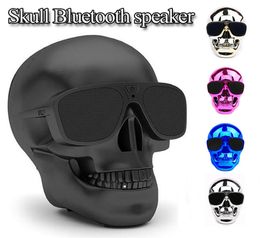 Sunglass Skull Wireless Bluetooth Speaker Halloween Gift Skull head Shape speaker subwoofer SoundBox3212376
