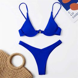 Swim wear V-bar Bikini Female Swimsuit Underwired Women Swimwear Two-piece V shape Wire Bikini set Bather Bathing Suit Swim 240229