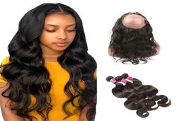 Greatremy Brazilian Body Wave 3 Bundles and 360Lace Frontal with Baby Hair for Full Head Brazilian Virgin Hairwith 360 LaceFrontal7214704