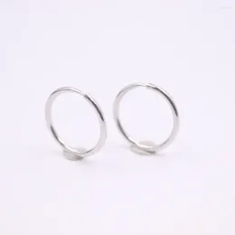 Hoop Earrings Marked Pt950 Real Platinum 950 For Women Smooth 12-13mm Simple Lucky Small Thin Circle Jewelry