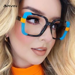Sunglasses Frames Vintage Square Glasses Women Fashion Colorful Splicing Eyeglasses Female Male Anti Blue Light Phones Clear Lens