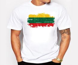 Excellent Quality Cotton T Shirt Men Clothing Basic Mens Tshirts Print Lithuania National Flag Nostalgic Style Tshirt7139118