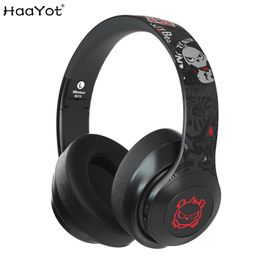 2021 Fashion Angry Beer LED Lighting Bluetooth 50 Headphones Wireless Super Bass Graffiti Foldable Headset With HD Microphone Cut5903523