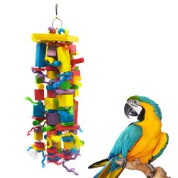 Toys Mediumlarge Parrot Toy Bird Toys Coloured Beads Wood Pillar Sword Hemp Rope Gnawing Toys Climbing Toys