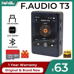 Player F.AUDIO T3 Bluetooth MP3 Music Player Portable Touch Screen Hires USB DAC Walkman PCM 32Bit 768KHz DSD256 Lossless Audio Player